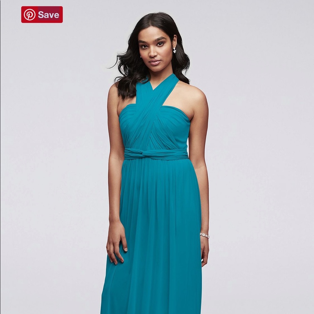 Long Mesh Style-Your-Way 6 Tie Bridesmaid Dress